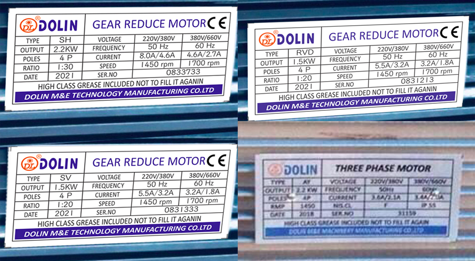 Động cơ điện DOLIN , cảnh báo động cơ nhái kém chất lượng